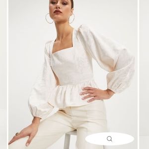 Vici Dolls Peplum Top- cream/ivory size L nwot